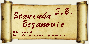 Stamenka Bežanović vizit kartica